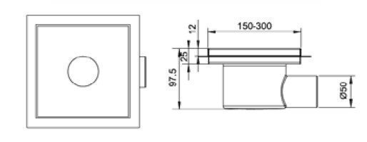 Душевой трап RGW Shower Drain SDR-11-20-Q 200х200 купить в интернет-магазине Sanbest