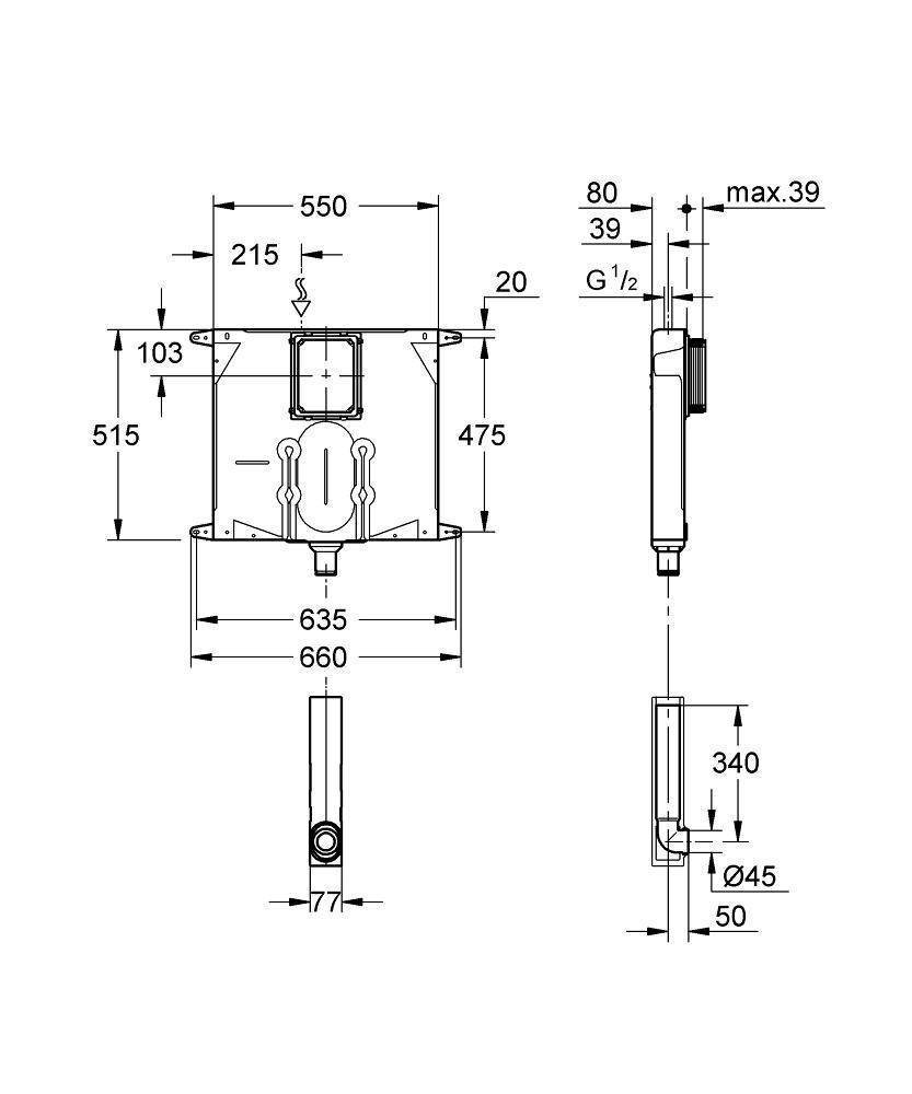 Смывной бачок Grohe 38863000 купить в интернет-магазине сантехники Sanbest