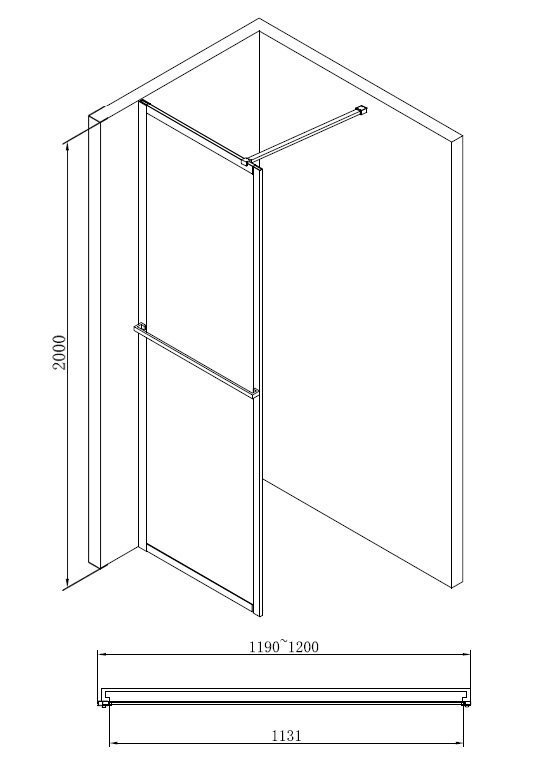 Душевая перегородка ABBER Immer Offen AG60120B 120 купить в интернет-магазине Sanbest