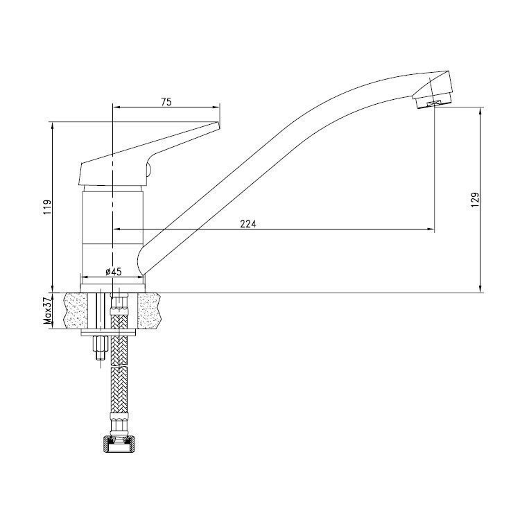 Смеситель для кухни Aquanet Round Handle SD90705 купить в интернет-магазине сантехники Sanbest