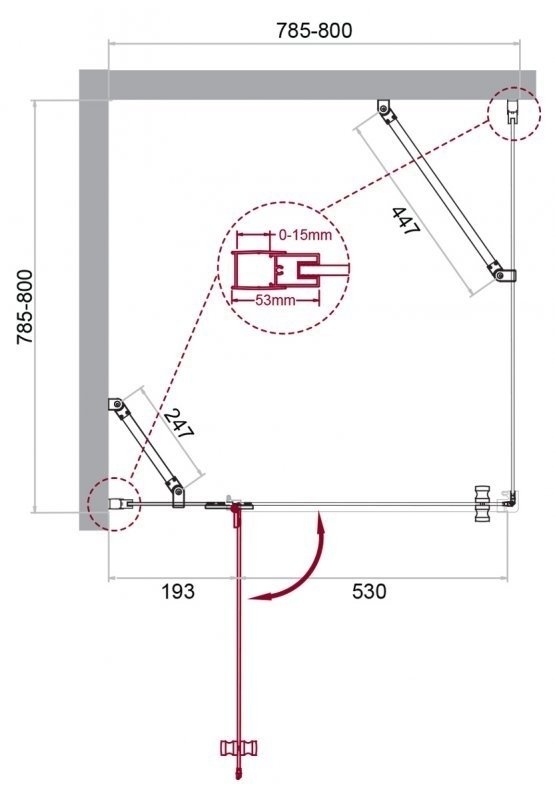 Душевой уголок BelBagno KRAFT A-12 80x80 прозрачный/хром купить в интернет-магазине Sanbest