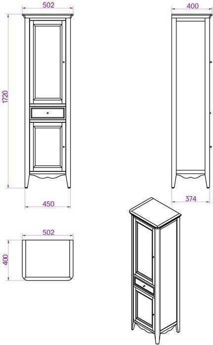 Колонка Tiffany World Veronica NUOVO VER3050 для ванной в интернет-магазине сантехники Sanbest