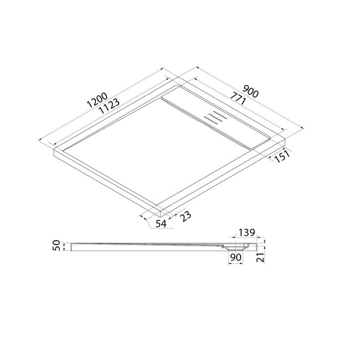 Душевой поддон Iddis Bild BIL5WS0i22 120х90 купить в интернет-магазине Sanbest