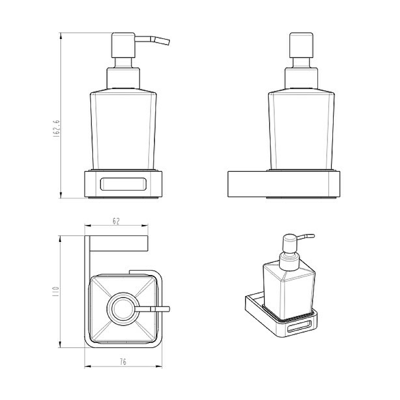 Диспенсер Boheme Q 10957-NB никель купить в интернет-магазине сантехники Sanbest