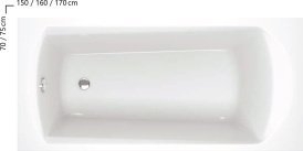Ванна акриловая Ravak DOMINO PLUS C631R00000 170х75 купить в интернет-магазине Sanbest