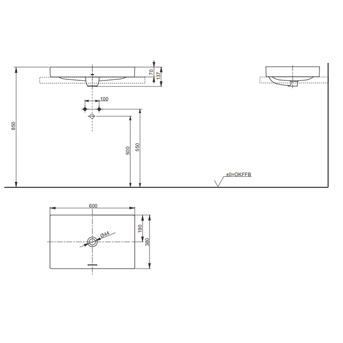 Раковина Toto Neorest Washbasin L4716E#XW 60 купить в интернет-магазине Sanbest