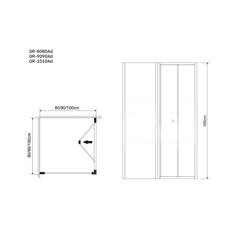 Душевой уголок Grossman Advans GR-1010Ad 100х100 купить в интернет-магазине Sanbest