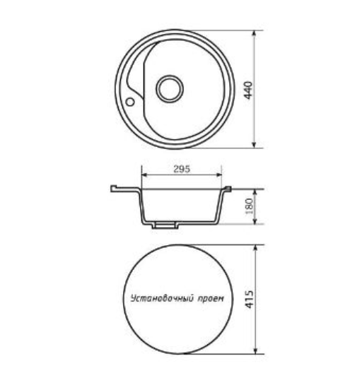 Мойка кухонная MIXLINE ML-GM10 525063 темно-серая купить в интернет-магазине сантехники Sanbest