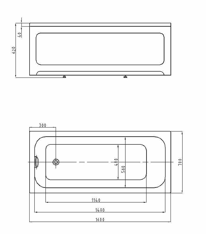 Ванна Aquatek Мия 160х70 MIY160-0000001 белая купить в интернет-магазине Sanbest