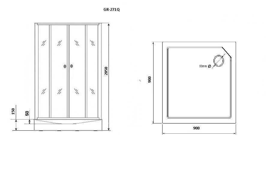 Душевая кабина Grossman Classic GR271Q 90x90 купить в интернет-магазине Sanbest