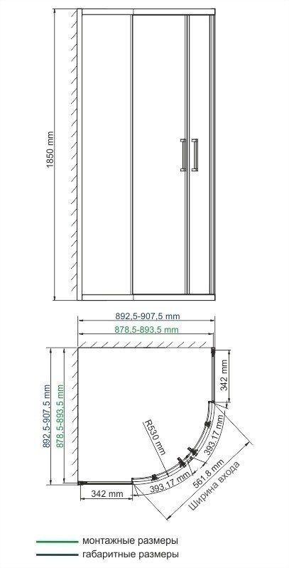 Душевой уголок WasserKRAFT Lippe 45S01 90x90 купить в интернет-магазине Sanbest