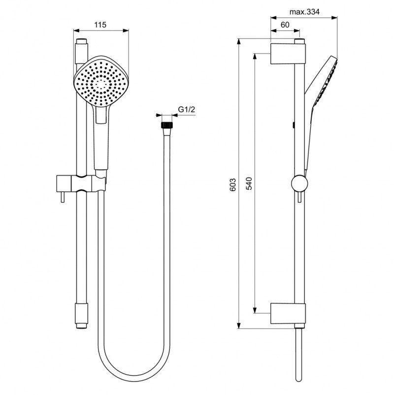 Душевой гарнитур Ideal Standard Ideal Evo B2234AA купить в интернет-магазине сантехники Sanbest