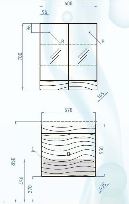 Тумба с раковиной Style Line Вероника 60 для ванной в интернет-магазине Sanbest