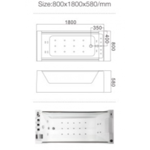 Гидромассажная ванна Frank F104 180х80 купить в интернет-магазине Sanbest