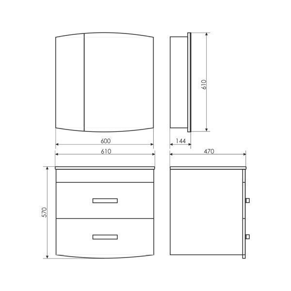 Зеркальный шкаф Comforty Лаура 60 2 в ванную от интернет-магазине сантехники Sanbest