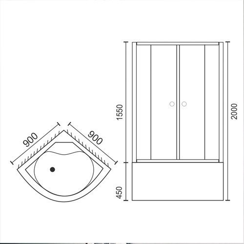 Душевой уголок Royal Bath RB90BK-T-CH 90х90 прозрачный купить в интернет-магазине Sanbest