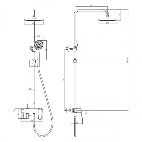 Душевая колонна Lemark Bronx LM3762GM купить в интернет-магазине сантехники Sanbest