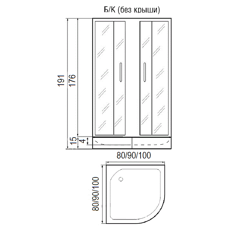 Душевой угол RIVER DON LIGHT 15 80x80 купить в интернет-магазине Sanbest