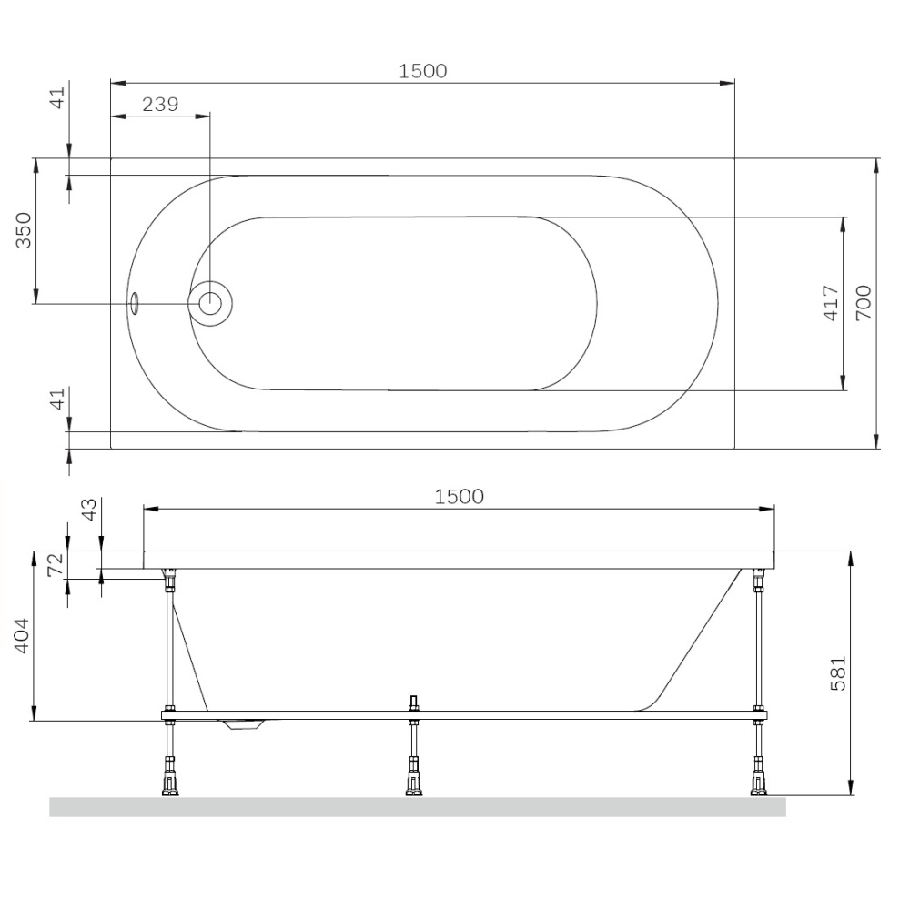 Ванна акриловая AM.PM X-Joy W94A-150-070W-A 150х70 купить в интернет-магазине Sanbest