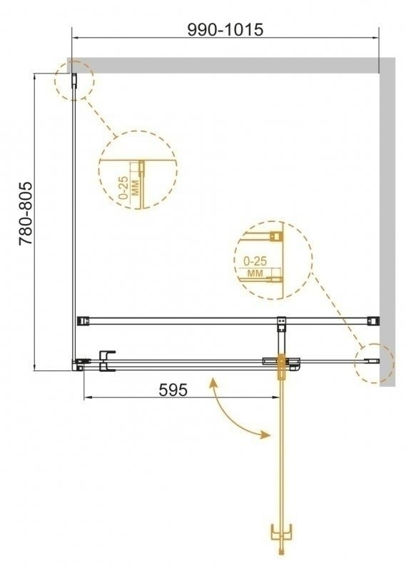 Душевой уголок Cezares VALVOLA-AH-1 100x80 купить в интернет-магазине Sanbest