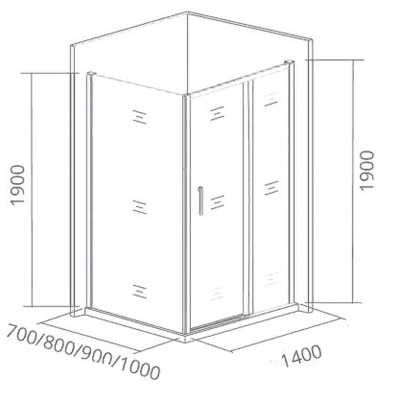 Душевой уголок Good Door Cofe WTW+SP 140х80 стекло прозрачное/профиль черный купить в интернет-магазине Sanbest