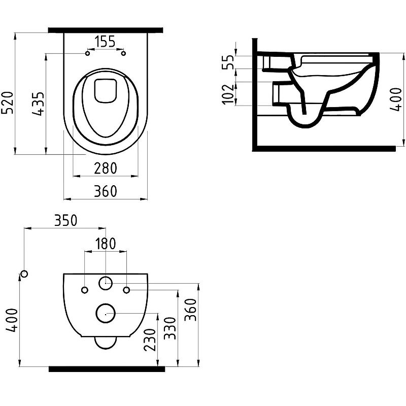 Унитаз подвесной Bien Vokha MDKA052N1VP0W5000 белый, с крышкой микролифт, безободковый купить в интернет-магазине Sanbest