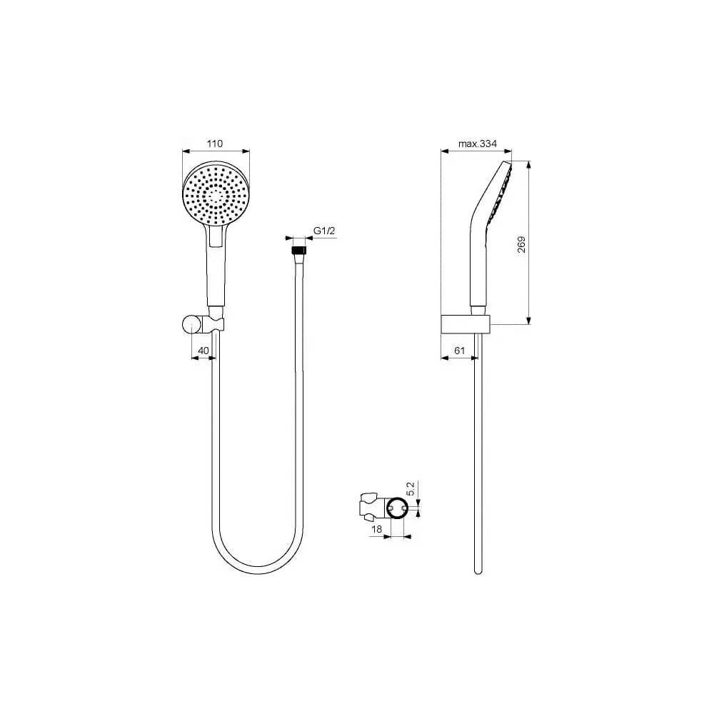 Душевая система Ideal Standard Idealrain Ceraflex BC447AA купить в интернет-магазине сантехники Sanbest