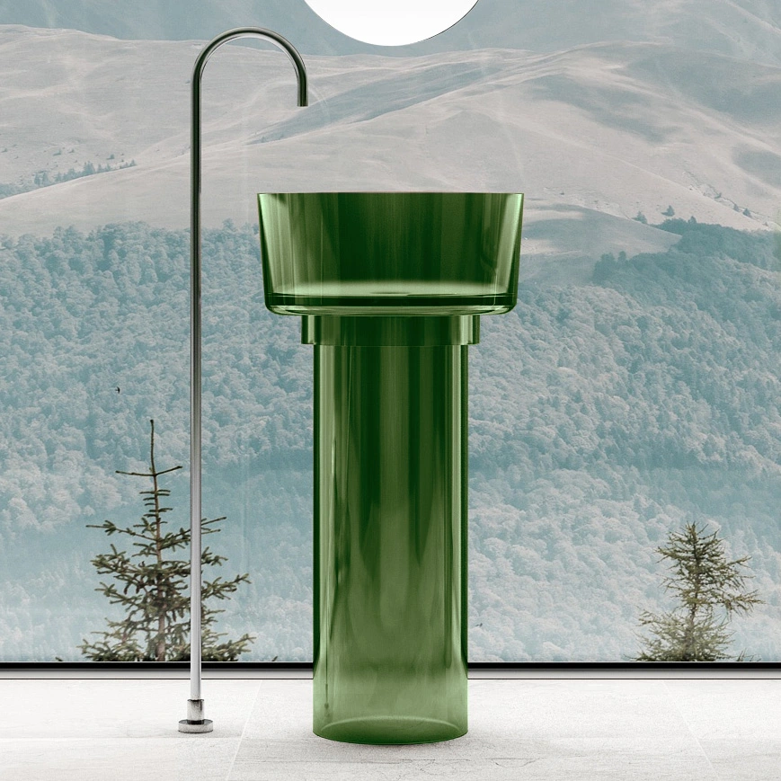 Раковина напольная ABBER Kristall AT2702Emerald зеленая прозрачная купить в интернет-магазине Sanbest