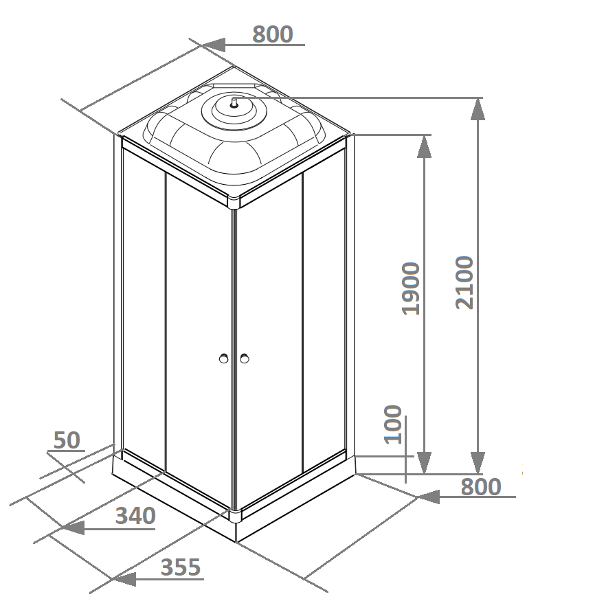 Душевая кабина Parly Frost FQ811 80x80 купить в интернет-магазине Sanbest