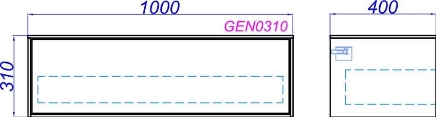 Нижняя тумба Aqwella Genesis 100 GEN0310W белая для ванной в интернет-магазине сантехники Sanbest