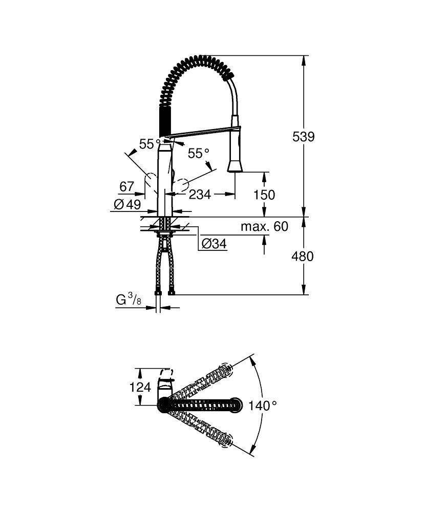 Смеситель для кухни Grohe K7 31379000 хром купить в интернет-магазине сантехники Sanbest