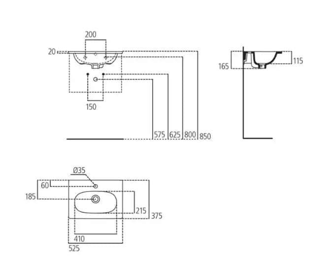 Раковина подвесная Ideal Standard Tesi T351101 купить в интернет-магазине Sanbest