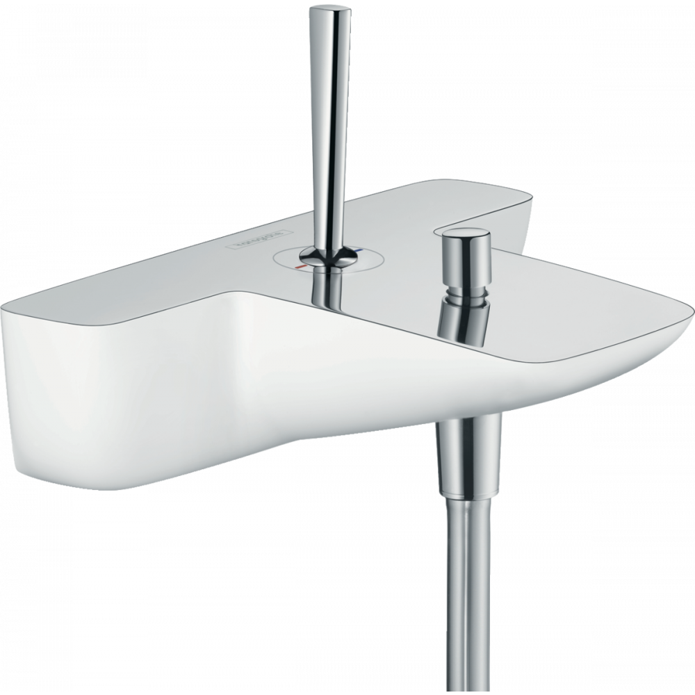 Смеситель для ванны Hansgrohe PuraVida 15472400 белый/хром купить в интернет-магазине сантехники Sanbest