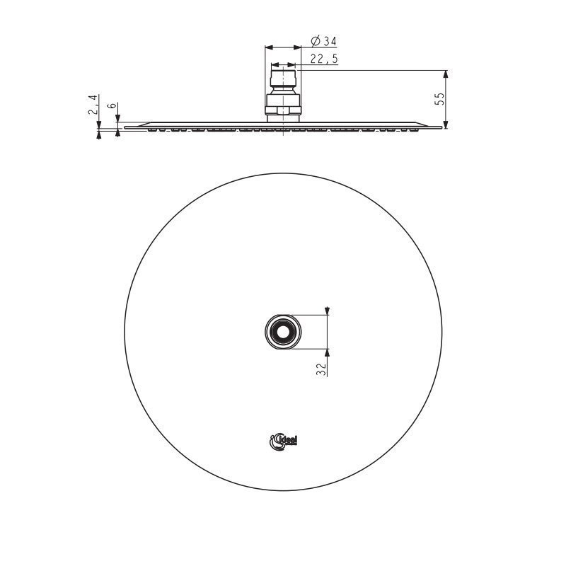 Верхний душ Ideal Standard IdealRain Luxe B0385MY купить в интернет-магазине сантехники Sanbest