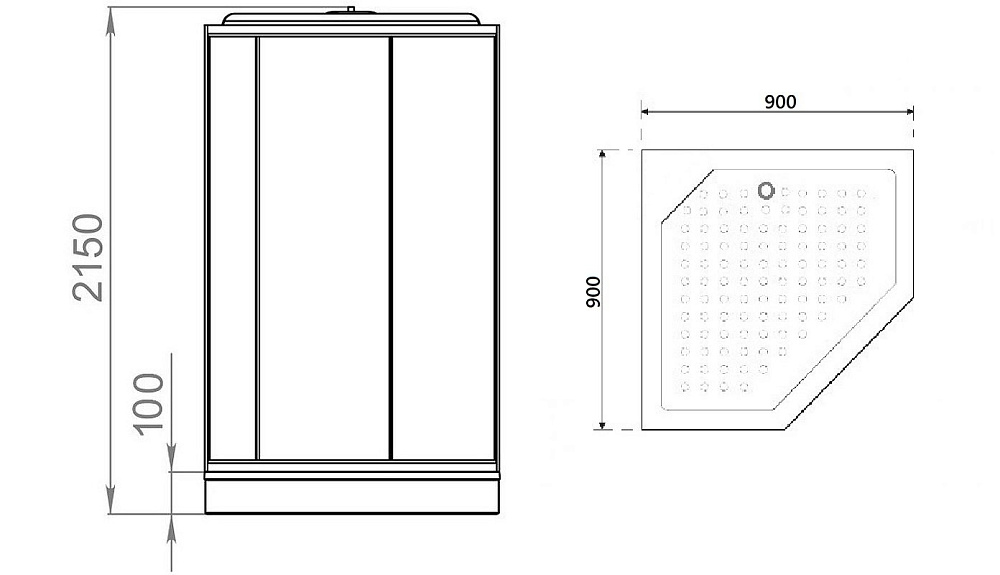 Душевая кабина Parly Penta P91B 90x90 купить в интернет-магазине Sanbest