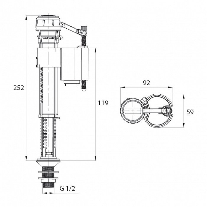 Клапан впускной для унитаза Iddis Fill Valve F012400-0007 купить в интернет-магазине сантехники Sanbest