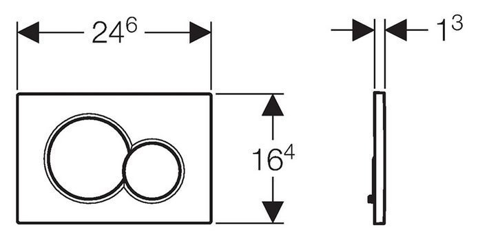 Кнопка для инсталляции Geberit Sigma 01 матовый хром купить в интернет-магазине сантехники Sanbest