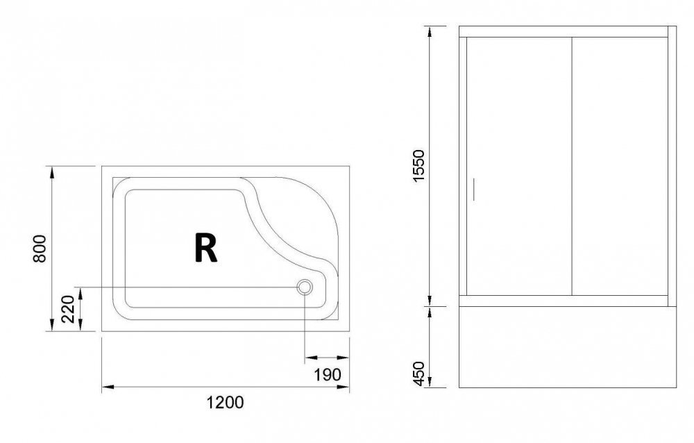 Душевой уголок Royal Bath RB8120BP-T 120х80 прозрачный купить в интернет-магазине Sanbest