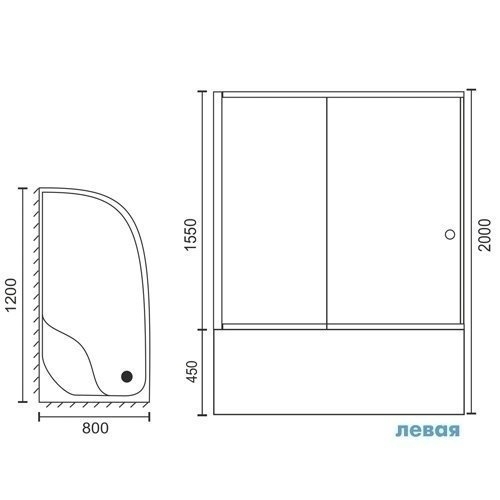 Душевой уголок Royal Bath RB8120BK-T-CH 120х80 прозрачный купить в интернет-магазине Sanbest