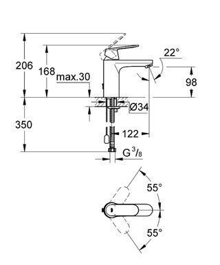 Смеситель для раковины Grohe Eurosmart Cosmopolitan 23326 000 купить в интернет-магазине сантехники Sanbest