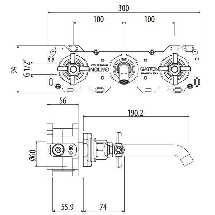 Смеситель для раковины Gattoni TRD TR106/18C0 купить в интернет-магазине сантехники Sanbest