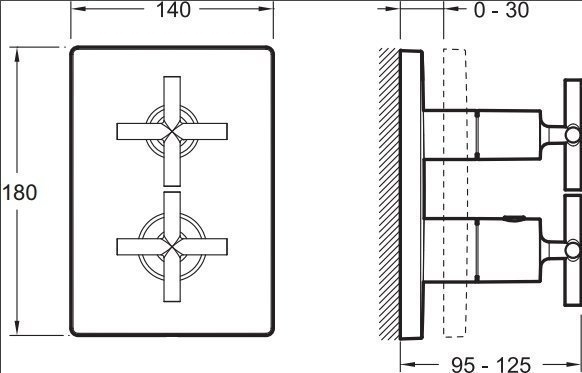 Встраиваемый смеситель для душа Jacob Delafon MODULO E75388-CP купить в интернет-магазине сантехники Sanbest