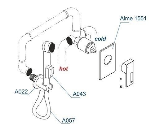 Гигиенический душ WasserKRAFT Alme A01557 купить в интернет-магазине сантехники Sanbest