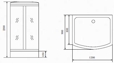 Душевая кабина Timo T 1115 120x90 купить в интернет-магазине Sanbest