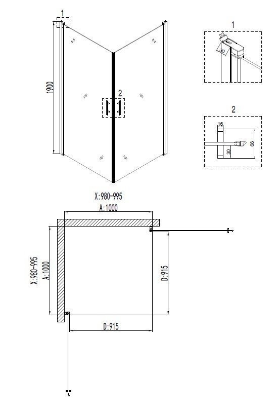 Душевой уголок Niagara Nova NG- 6604-08 100x100 купить в интернет-магазине Sanbest