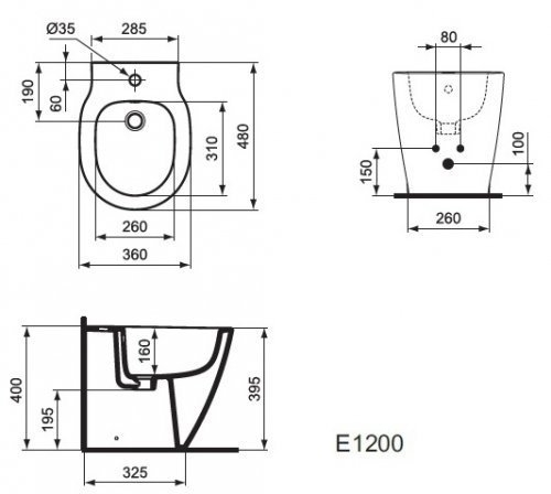 Биде напольное Ideal Standard Connect Space E120001 купить в интернет-магазине Sanbest