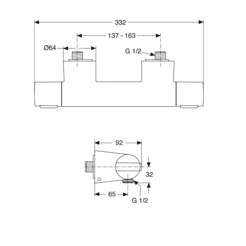 Термостат Ideal Standard Ceratherm 200 A4627AA купить в интернет-магазине сантехники Sanbest