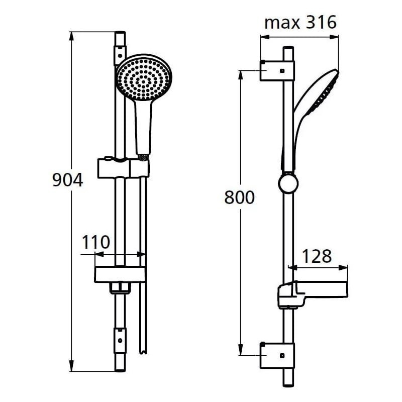 Душевой гарнитур Ideal Standard Idealrain B9424AA купить в интернет-магазине сантехники Sanbest