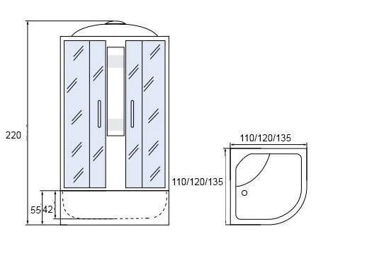 Душевой бокс Мономах С МЗ 55 120x120 купить в интернет-магазине Sanbest