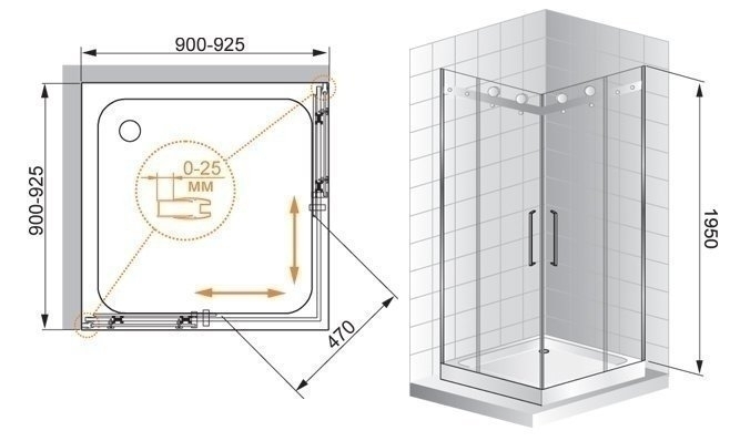 Душевой уголок Cezares STYLUS-O-M-A-2 90 купить в интернет-магазине Sanbest